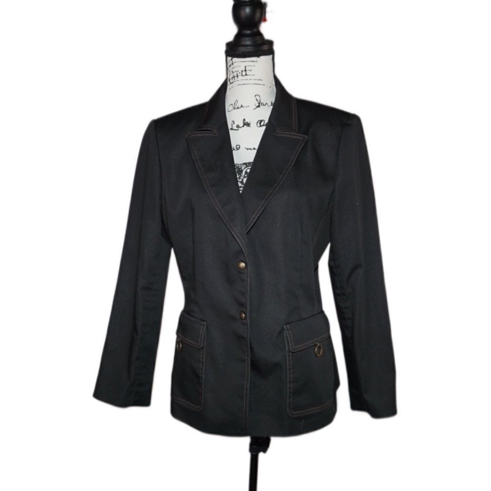 TAHARI Arthur Levine Women’s Black Blazer Jacket, Size 12